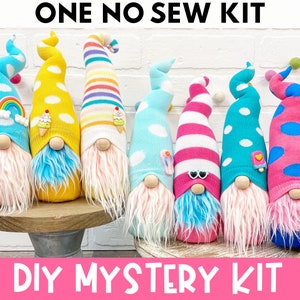 ONE Mystery Summer Gnome Making Kit No Sew Kit Mystery Gnome Kit Bright Summer Decor DIY Gnome Gnome Kit Sock Gnome Kit DIY image 1