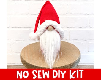 No Sew Tinsel Santa Gnome Making Kit - Santa Claus Gnome - Christmas Gnome - DIY Christmas Gnome Kit - Xmas Decor - Santa Clause Craft Kit