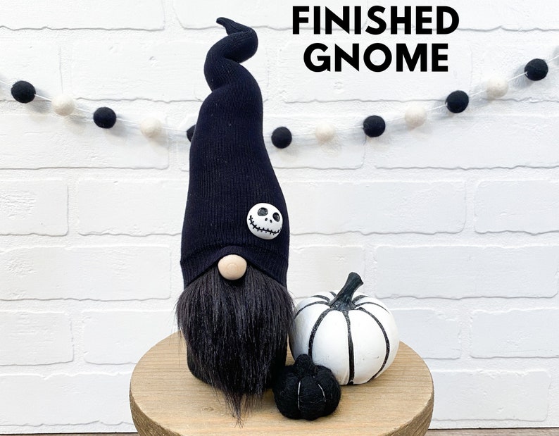 No Sew DIY Kit Halloween Gnome Skeleton Gnome Skellington Gnome Halloween Tiered Tray Halloween Decor Halloween Decorations image 8