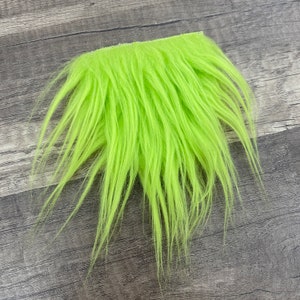Pre-cut Wavy Electric Green Gnome Beard - Faux Fur - Beard Hair - Handmade Gnome - Gnome Making Supplies - Grinch Gnome Beard