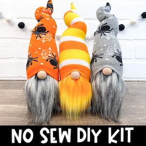 No Sew Kit Halloween Gnome Spider Gnome Candy Corn Gnome Halloween Tiered Tray Halloween Decor Halloween Decorations image 1