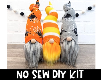 No Sew Kit - Halloween Gnome - Spider Gnome - Candy Corn Gnome - Halloween Tiered Tray - Halloween Decor - Halloween Decorations