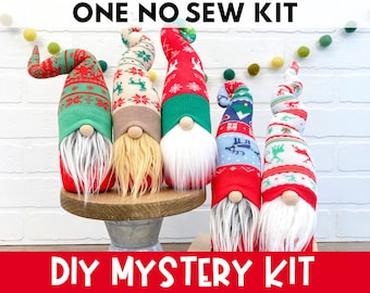 ONE Mystery Upside Down Ugly Sweater Christmas Gnome Kit - No Sew Gnome Making Kit - Mystery Gnome - Christmas Gnome - DIY Christmas Kit