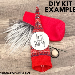 Choose a Style Fall & Winter Sweater Gnomes No Sew DIY Kit DIY Fall Gnome Kit DIY Sweater Gnome Knit Gnome Hat Coffee Gnomes image 4