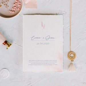 Hochzeitseinladung Boho / 2 Karten individualisiert / Transparentpapier / Siegel/ Kuvert