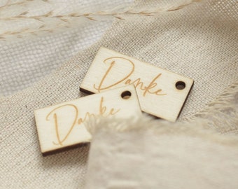 Wooden tag "Thank you", 3 pcs. I gift tags made of wood