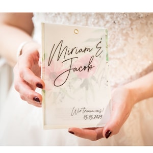 Hochzeitseinladung aquarell / 2 Karten individualisiert / mit Transparent/ Format DIN B6