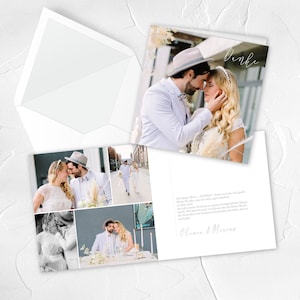 Dankeskarte Hochzeit / personalisiert mit Fotos / Klappkarte