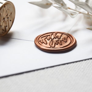 Wachssiegel "with love" / Siegelaufkleber / 5 St. selbstklebend