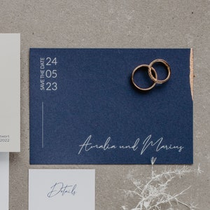 Save the Date-Karte modern I minimalistisch I Weißdruck I individualisiert