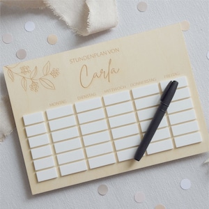 Timetable, personalized and erasable