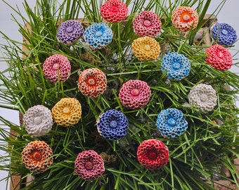 Keramik Blumen  Stecker, 20 Stück für  Muttertag, als Geschenk , Handgemacht ,Vattertag , Hochzeit, Taufe , Geburtstage , Mitbringsel ,