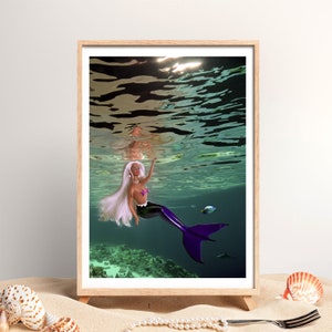 Doll Print Poster, Mermaid Art, Retro Wall Print Digital Download, Girly Print, Little Doll Art, Girly Art, Modern gift