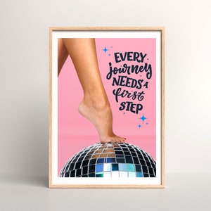 Disco Ball Print Poster, Dancing Feet Art, Party Wall Print Digital Download, Invitation Print, Foot Art, Girly Art, Modern gift