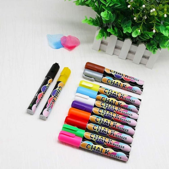 Liquid Chalk Markers Set Reversible Dual Tip Chalk Markers 8 Colors Dry  Erase Chalkboard Marker Liquid Chalk Pens 