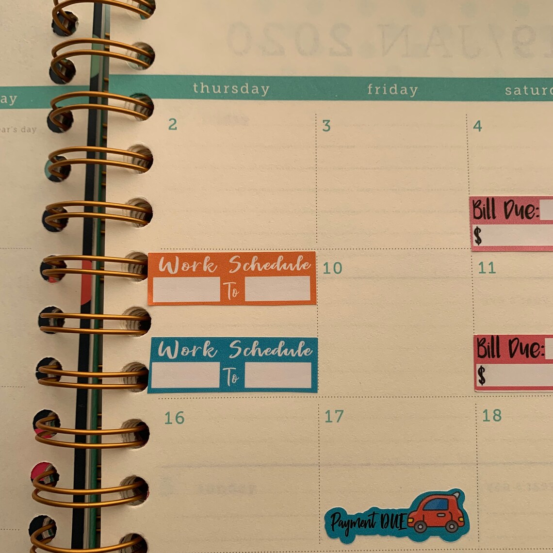 Work Schedule Stickers Functional Planner Stickers | Etsy