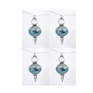 set di 4 o 8 o 12 ornamenti natalizi in vetro con colori personalizzati e ornamenti in vetro in cartoncino personalizzati a forma di ci con cristallo