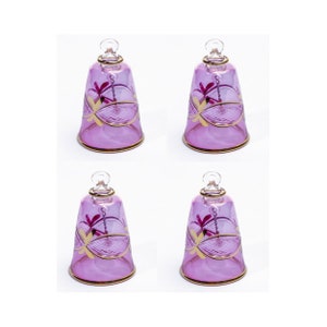 set di 4 ornamenti natalizi in vetro a forma di campana con colori personalizzati e biglietto personalizzato regalo speciale ornamenti incisi a forma di ba