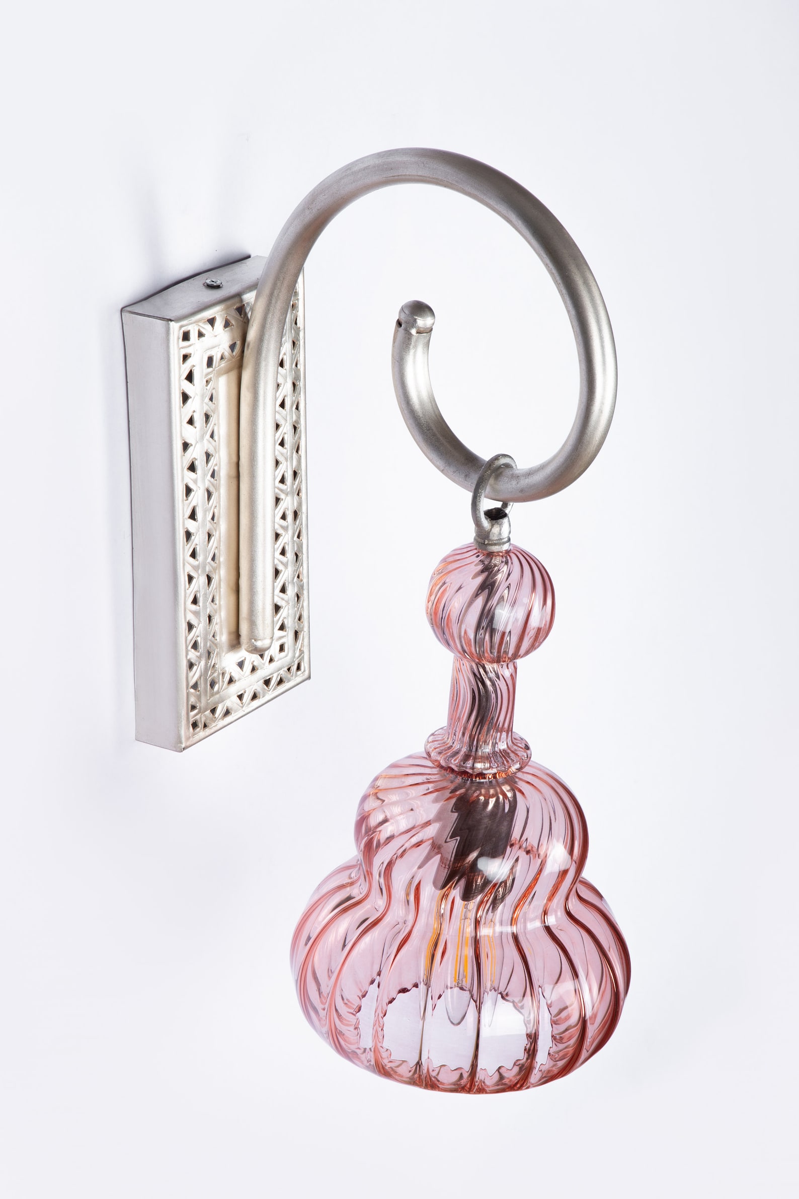 Custom Pink Colored Glass Blown Glass Sconce for Wall Sconce Etsy