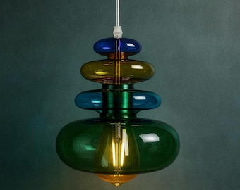 Oslo Glass Pendant Light: Modern Handmade Hanging Fixture