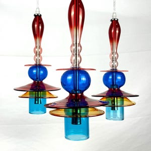 Lámpara colgante de vidrio soplado Lámpara colgante moderna - Lámpara colgante de isla de cocina personalizada - Lámpara colgante - Lámpara de techo multicolor