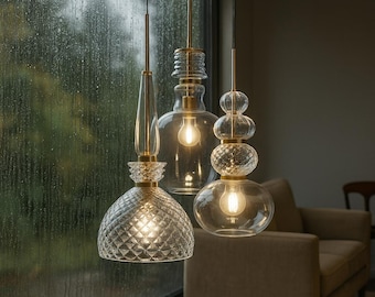 Mundgeblasenes Glas Pendelleuchte Set: Moderne handgefertigte Kronleuchter