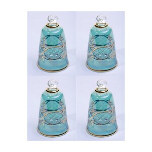 conjunto de 4 enfeites de sino de vidro de Natal vintage com cores personalizadas Enfeite de árvore de Natal, enfeites egípcios Enfeite de vidro soprado