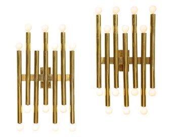 Set of 2 Wall Sconce Light - Modern gold Wall sconce -  Gio Ponti Wall Lights Replica - Brass Wall sconce light - Home and office decoration