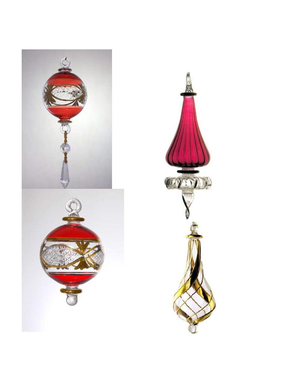 Set of 4 Hand Blown Christmas Ornaments Handmade Blown Crystal Etsy UK