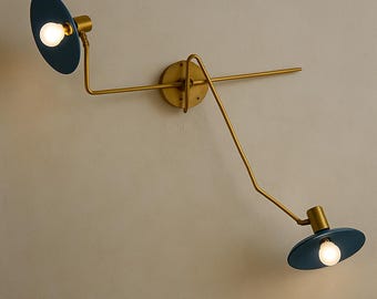 Vintage Italian Brass Double-Arm Wall Sconce - Mid-Century Modern Lighting