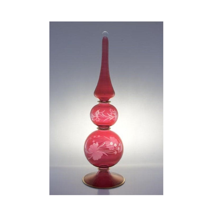 Vintage blown Glass vintage style Christmas tree topper Etsy