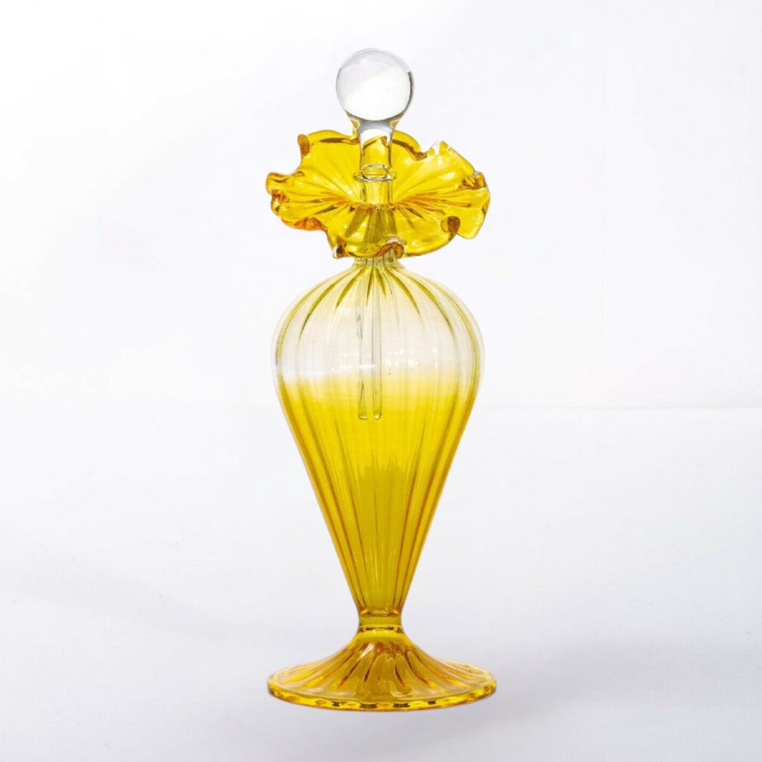 Glass Fragrance Perfume Bottle Hand Blown Fine Detailed Glassware Hand