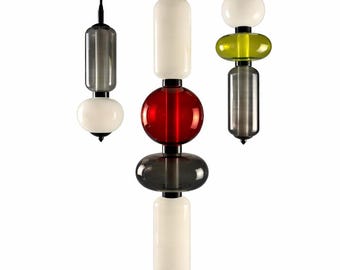 Blown Glass Pendant Light Set: Modern Kitchen Island Chandelier