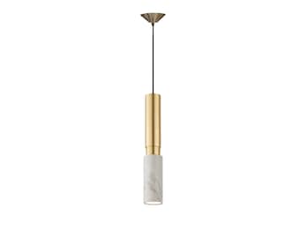 Marble Pendant Light: Modern Brass Bedside Ceiling Fixture