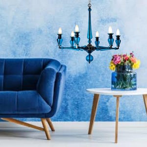 Modern 6-Arm Sputnik Chandelier: Handmade Brass Ceiling Light