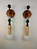 Two AMULET Wall Sconce - Handmade Brass Wall lighting - Wall light Sconce - Gemstone Wall lighting Fixture - Wall Lamp Decor product logo