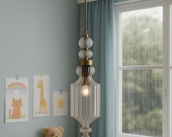 Hand Blown Glass Pendant Light: Modern Home Decor Chandelier