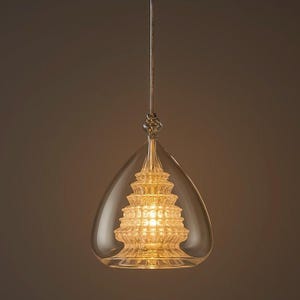 Handmade Double Glass Pendant Light: Modern Kitchen Island Lighting