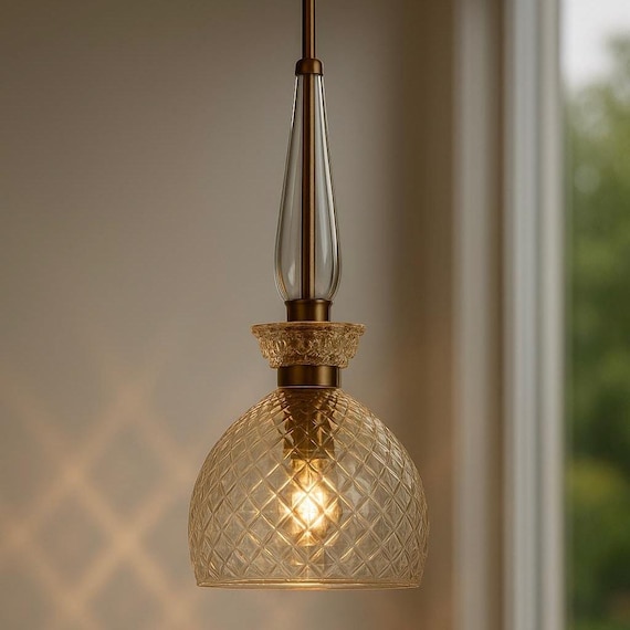 Unique Blown Glass Pendant Light, Bedroom Chandelier Lighting, Ceiling Light Fixture
