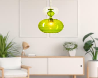 Hand Blown Glass Pendant Light: Modern Prism Chandelier