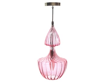 Blown Glass Pendant Light - Custom Light Fixture - Hand made Ceiling Light -Hanging light Fixture - Living room Pendant Light