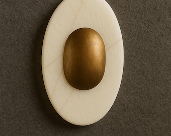 Marble Wall Sconce, Modern Brass Oval Light, Sculptural Stone Fixture for Hallway, Entryway or Bedroom