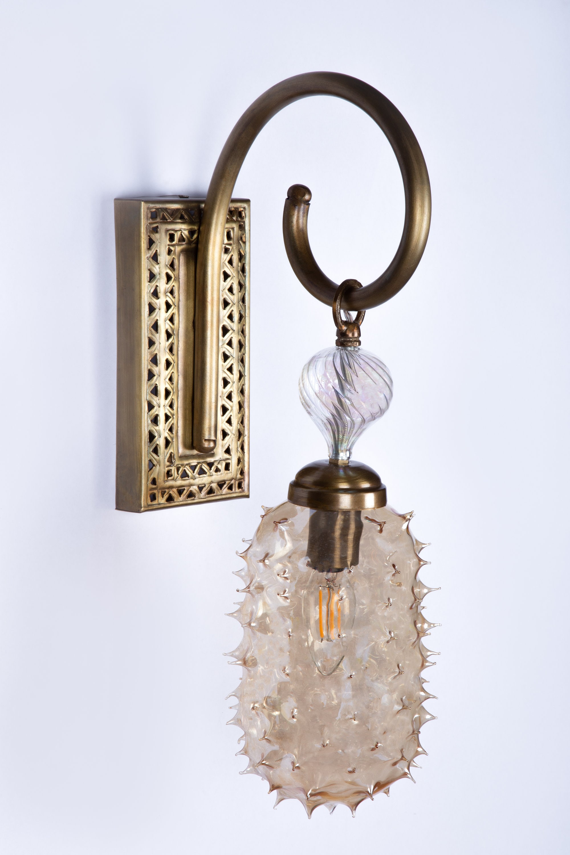 Colored Glass Blown formation Wall sconce lighting for Home Etsy