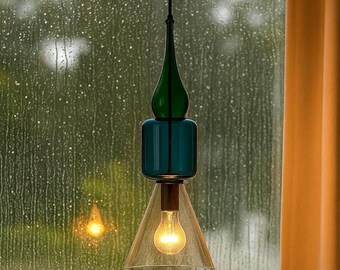 Blown Glass Pendant Light, Kitchen Island Chandelier Lighting, Ceiling Light Fixture