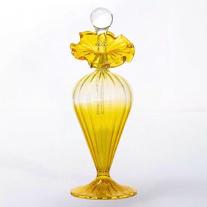 Glass Fragrance perfume Bottle - Hand blown Fine Detailed Glassware - Hand painted perfume bottle with stopper - Handmade perfume oil bottle