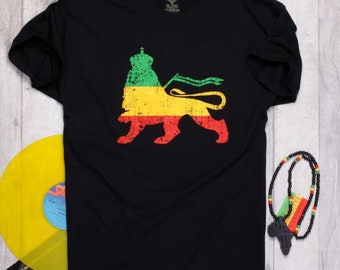 Lion of Judah Rasta Reggae T-Shirt, Soundsystem, Jah, One Love, Unisex-T-Shirt