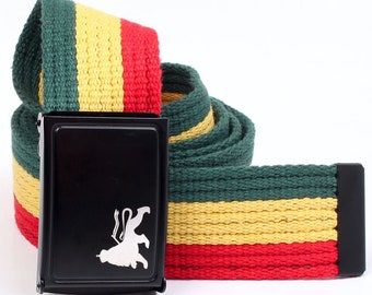 Rasta Sackcloth Belt with Lion of Judah, Roots wear, Reggae Trouser belt