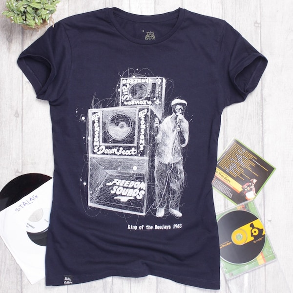 King Stitt - King of the Deejays 1963 - reggae tshirt, sound system, rasta, dub