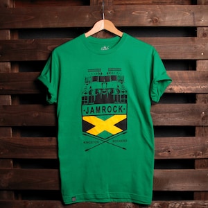 Jamrock Kingston Rockers t-shirt, Jamaica Reggae muziek Sound System Cultuur Tshirt