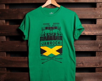 Jamrock Kingston Rockers t-shirt, Jamaica Reggae music Sound System Culture Tshirt